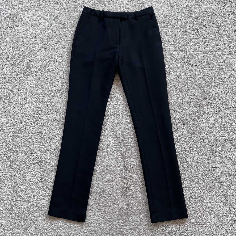 3.1 Phillip Lim Dress Pants Womens 0 Black Silk Satin Slim Leg Lined Tailored